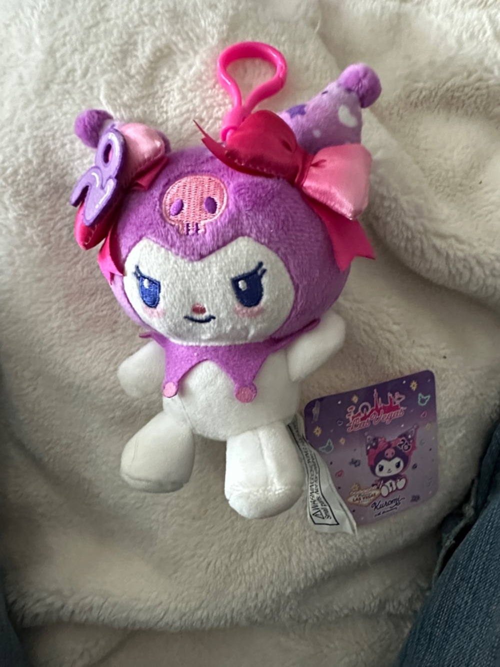 Sanrio Kuromi Official Las Vegas 20th anniversary Plush Clip Keychain